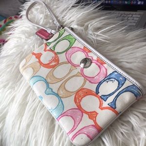 Multicolor Coach Wristlet